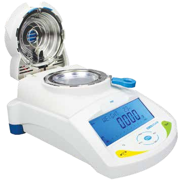 Analizador de humedad Adam Equipment PMB con la tapa abierta, imagen representativa de la familia